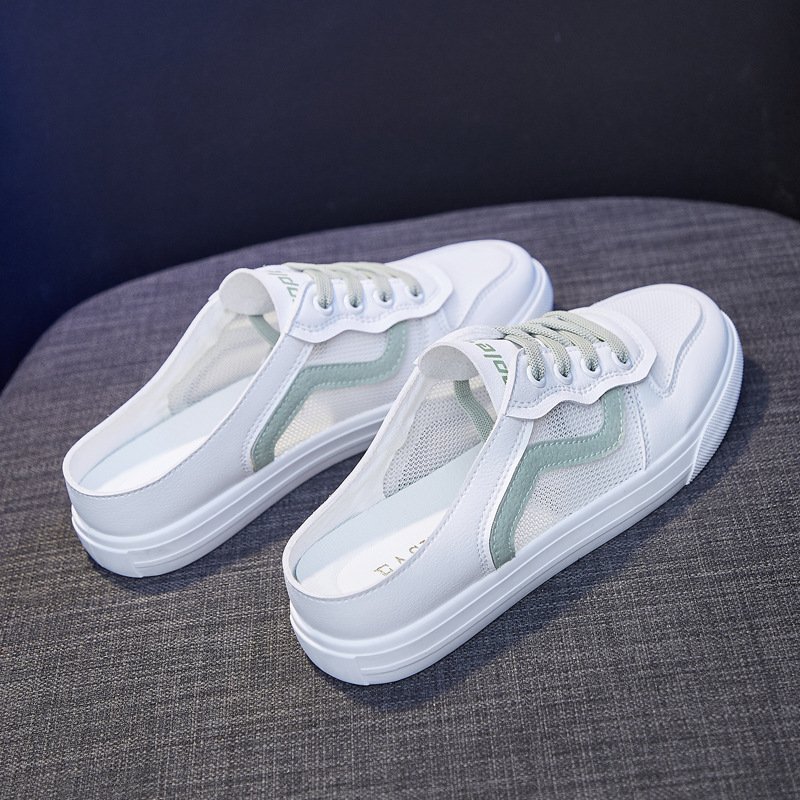 2021 spring and summer new basic white shoes female flat student running board shoes female breathable shoes