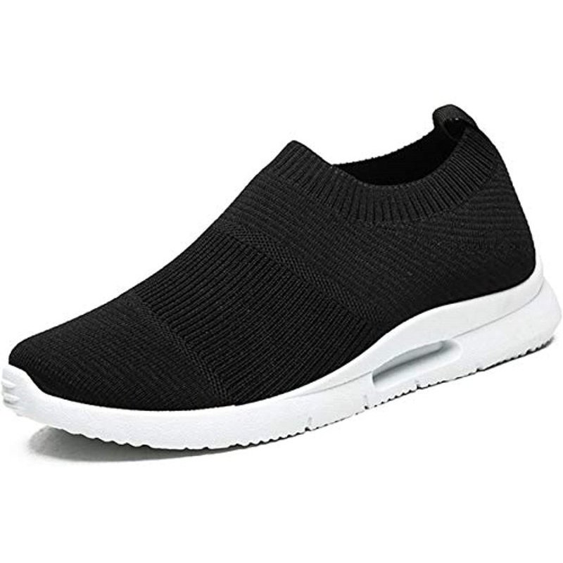 Damyuan Mens Lightweight Athletic Running Walking Gym Shoes Casual Sports Shoes Fashion Sneakers Walking Shoes Black White