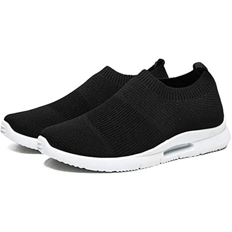 Damyuan Mens Lightweight Athletic Running Walking Gym Shoes Casual Sports Shoes Fashion Sneakers Walking Shoes Black White